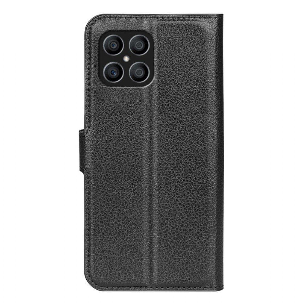 Flip Case Für Honor X8 Klassischer Litschi-leder-effekt