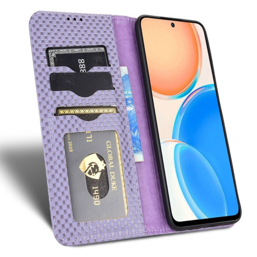 Schutzhülle Für Honor X8 Flip Case Kohlefaser-stil