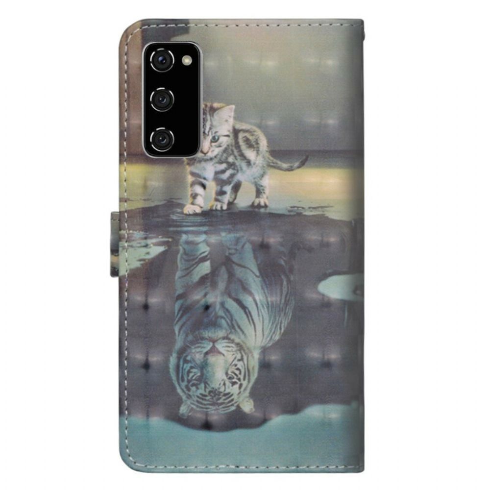 Flip Case Für Samsung Galaxy S20 FE Ernst Der Tiger