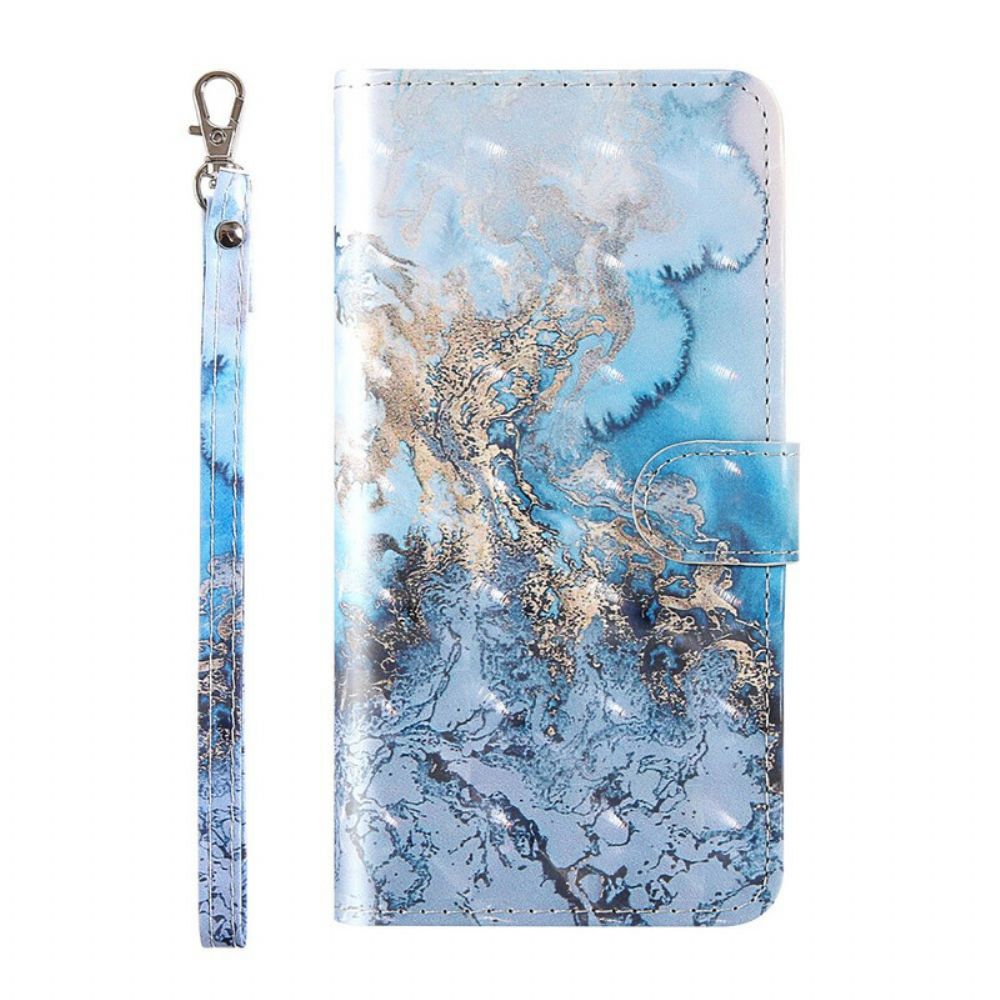 Flip Case Für Samsung Galaxy S20 FE Lichtpunkt Marmordesign Mit Lanyard