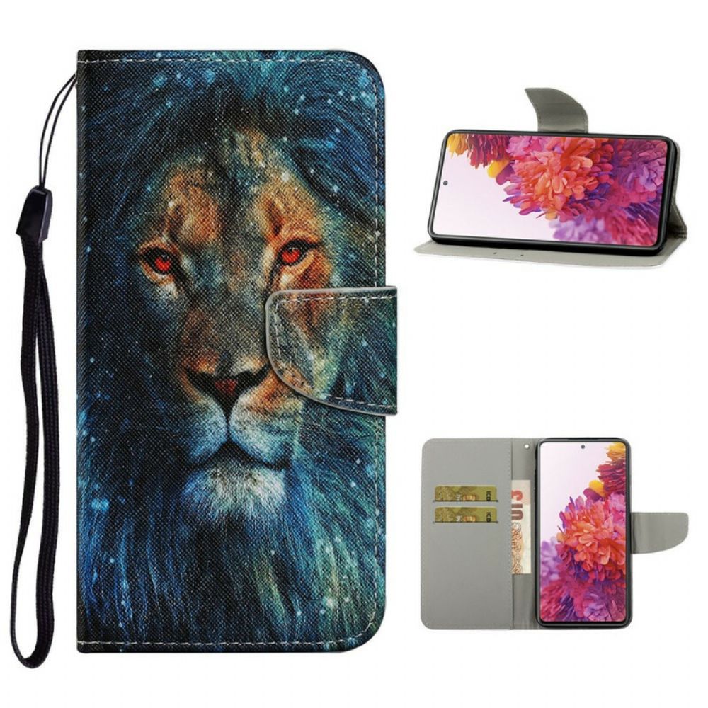 Flip Case Für Samsung Galaxy S20 FE Löwe Mit Lanyard