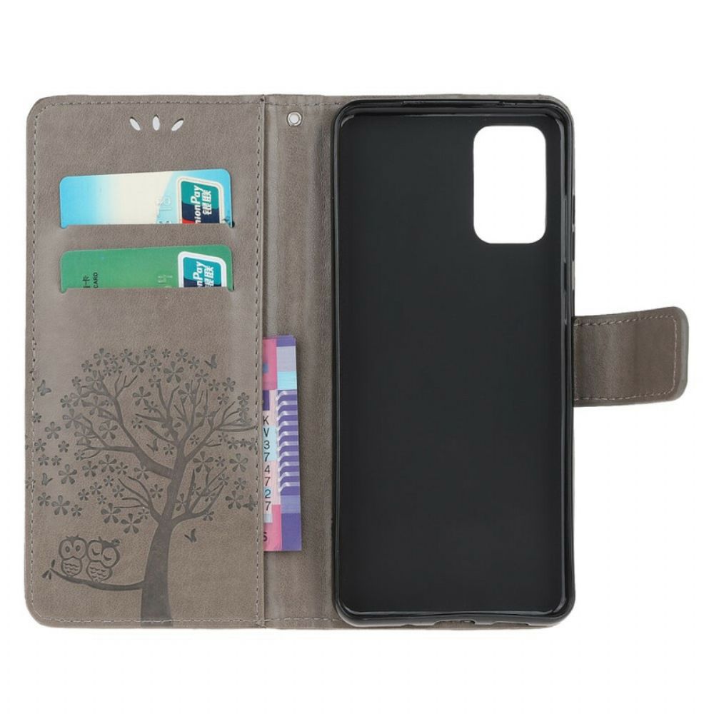 Flip Case Für Samsung Galaxy S20 FE Mit Kordel Baum Und Riemcheneulen