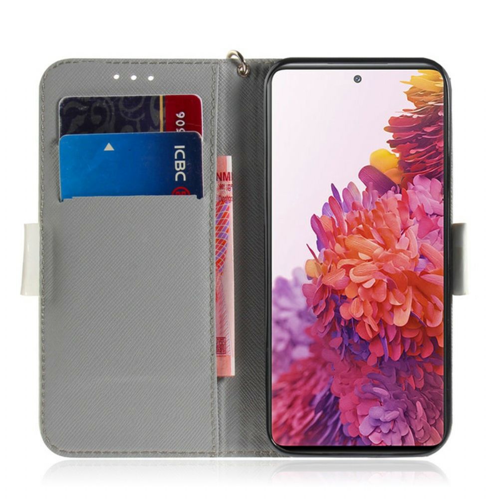 Flip Case Für Samsung Galaxy S20 FE Mit Kordel Tanga Blumenzweig