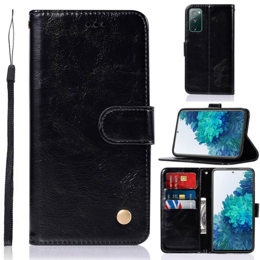 Flip Case Für Samsung Galaxy S20 FE Mit Kordel Vintage Kunstlederband