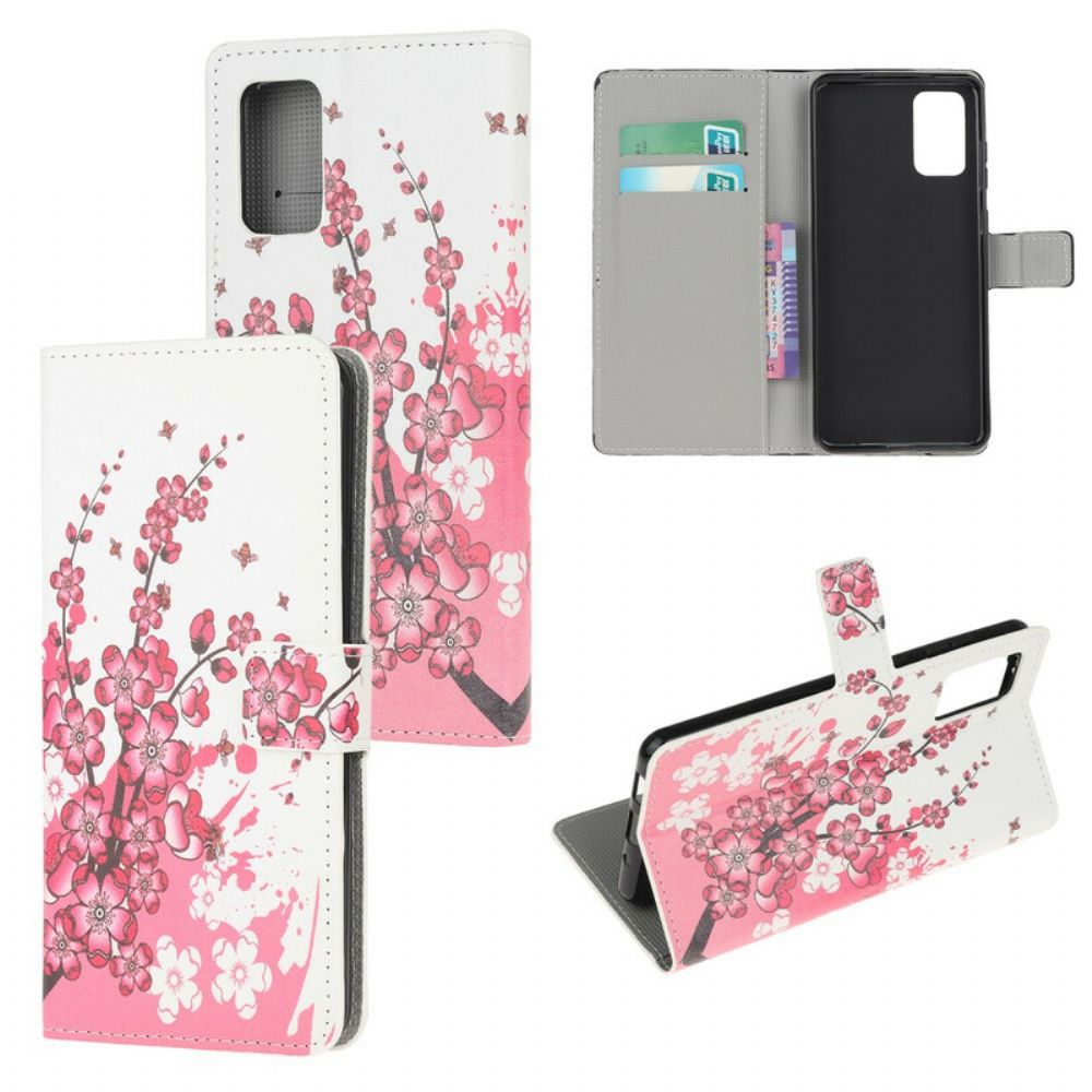 Flip Case Für Samsung Galaxy S20 FE Tropische Blumen