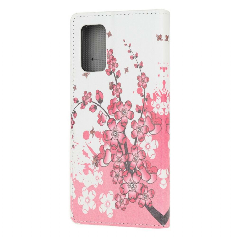 Flip Case Für Samsung Galaxy S20 FE Tropische Blumen