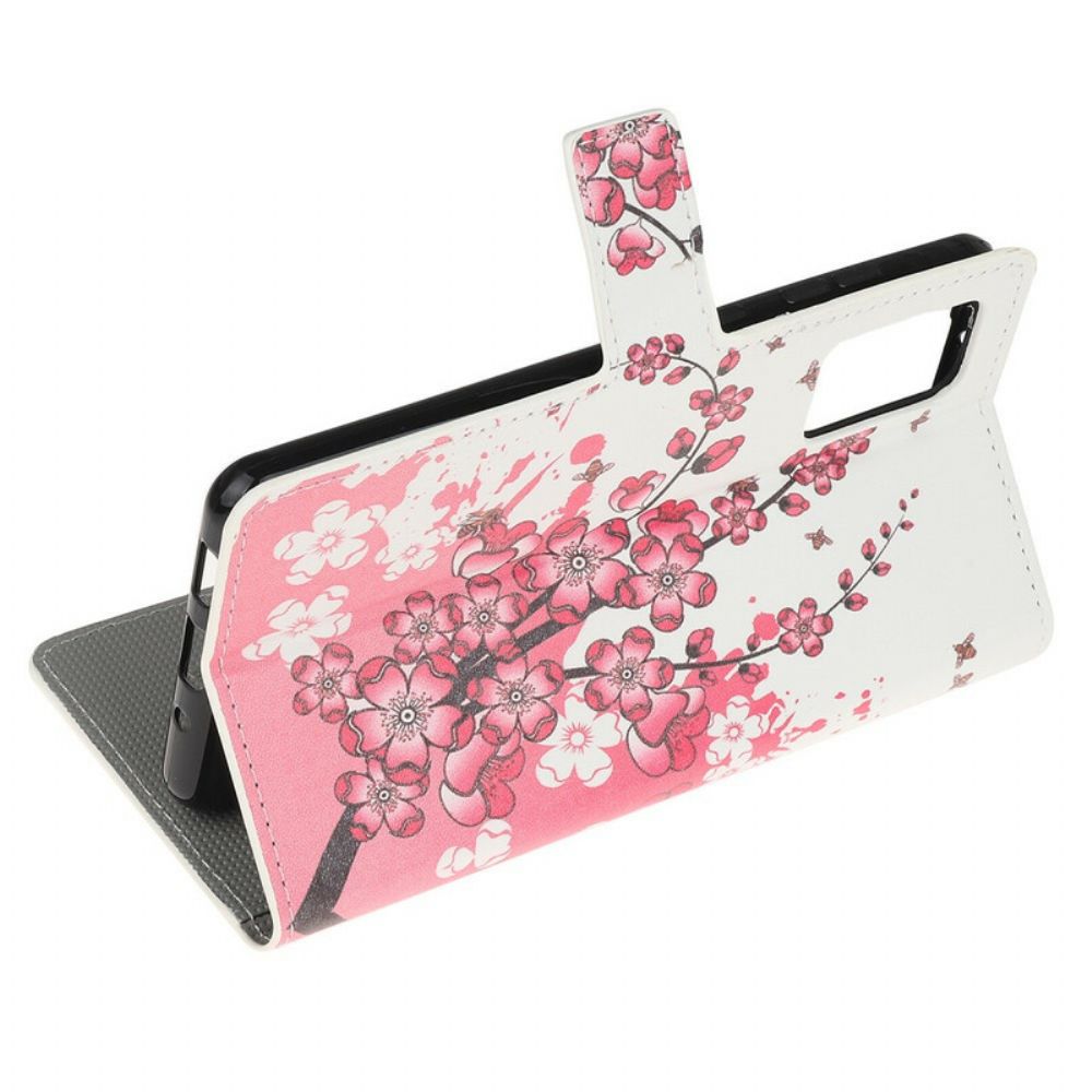 Flip Case Für Samsung Galaxy S20 FE Tropische Blumen