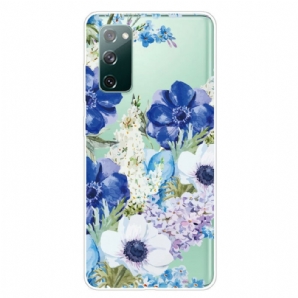 Handyhülle Für Samsung Galaxy S20 FE Aquarell Blaue Blumen Nahtlos