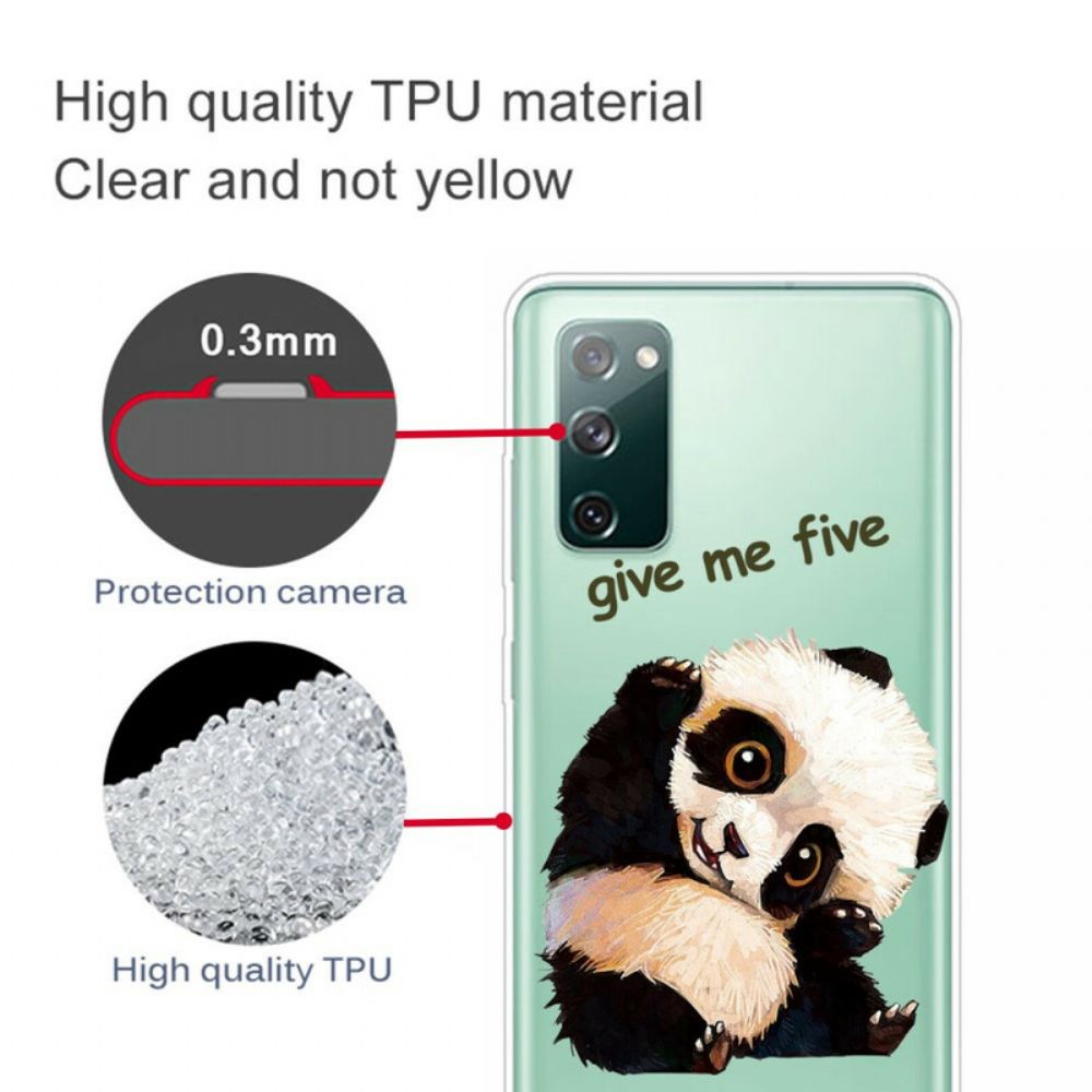 Handyhülle Für Samsung Galaxy S20 FE Transparenter Panda Gib Mir Fünf