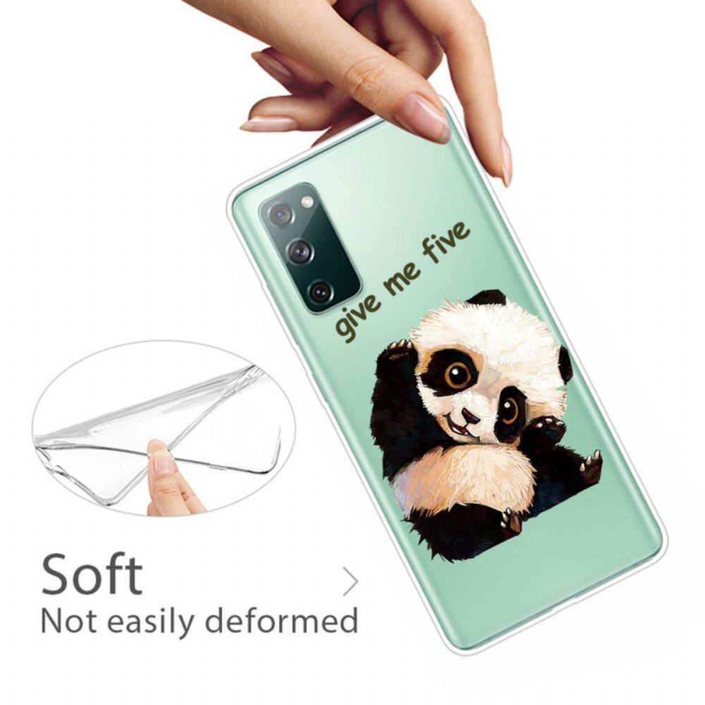 Handyhülle Für Samsung Galaxy S20 FE Transparenter Panda Gib Mir Fünf