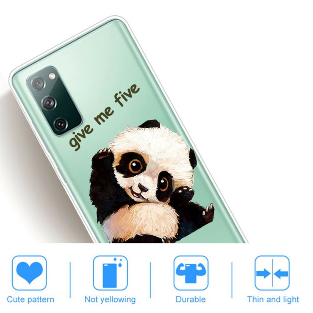 Handyhülle Für Samsung Galaxy S20 FE Transparenter Panda Gib Mir Fünf