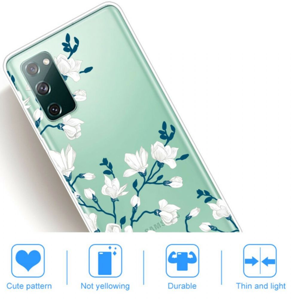 Hülle Für Samsung Galaxy S20 FE Weiße Blumen