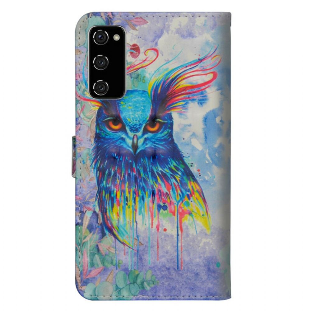 Lederhüllen Für Samsung Galaxy S20 FE Aquarellvogel