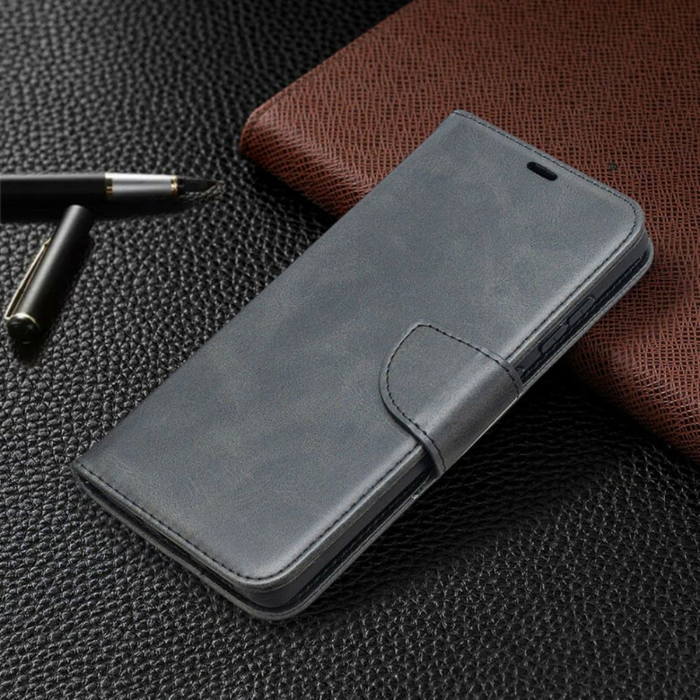 Lederhüllen Für Samsung Galaxy S20 FE Flip Case Glatte Schräge Klappe