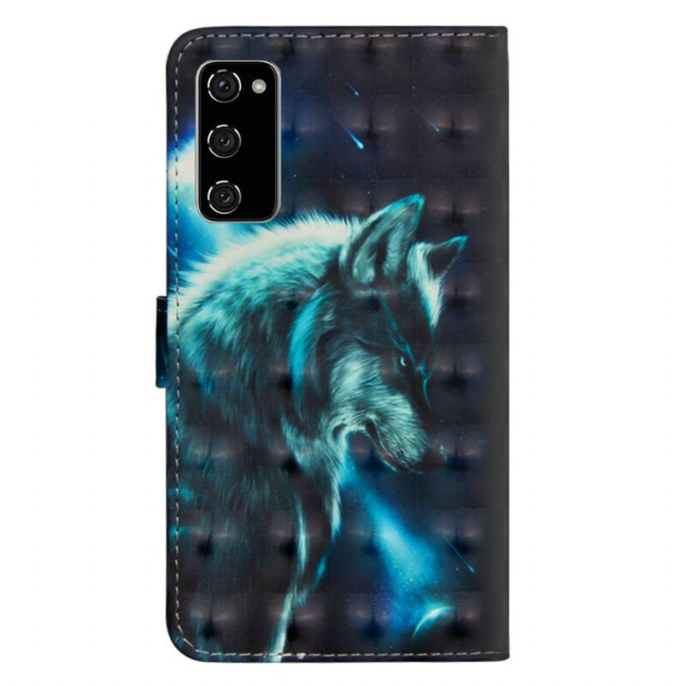 Lederhüllen Für Samsung Galaxy S20 FE Majestätischer Wolf