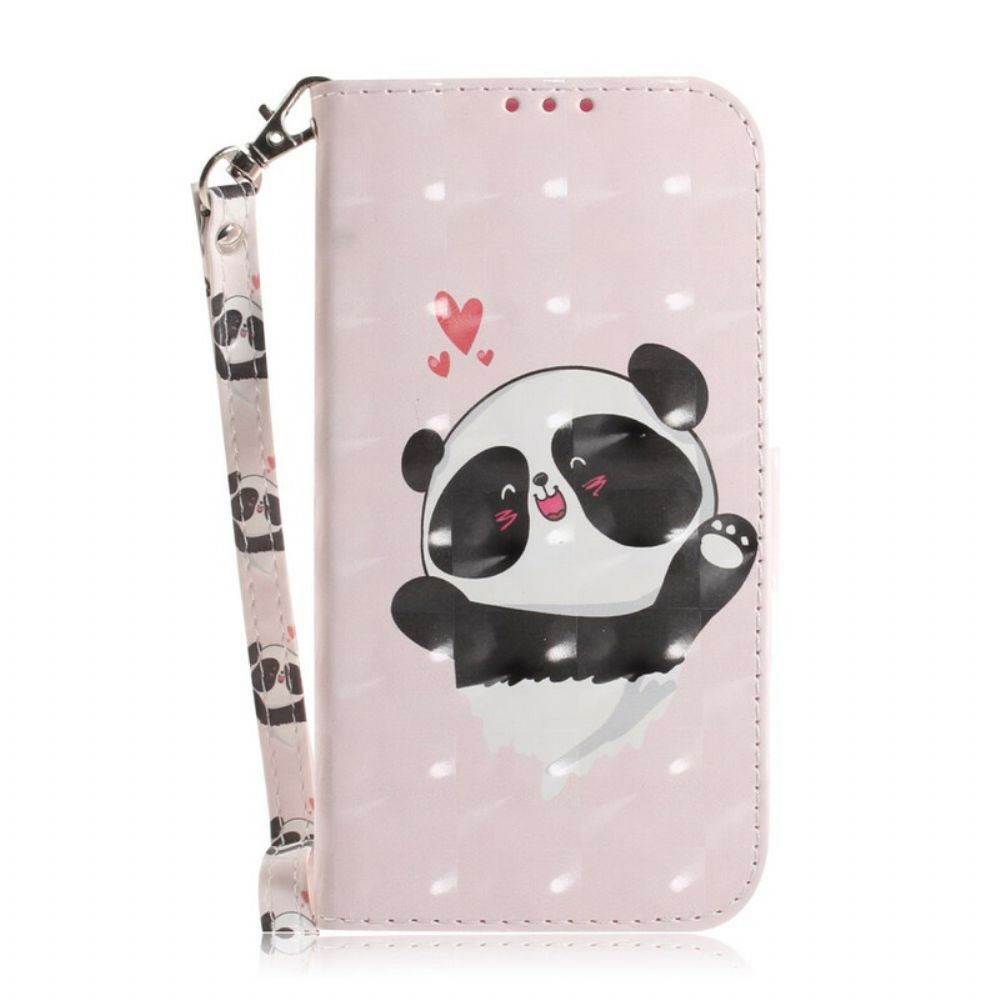 Lederhüllen Für Samsung Galaxy S20 FE Mit Kordel Panda Love Mit Riemen