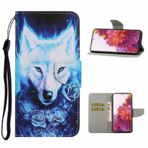 Lederhüllen Für Samsung Galaxy S20 FE Weißer Wolf