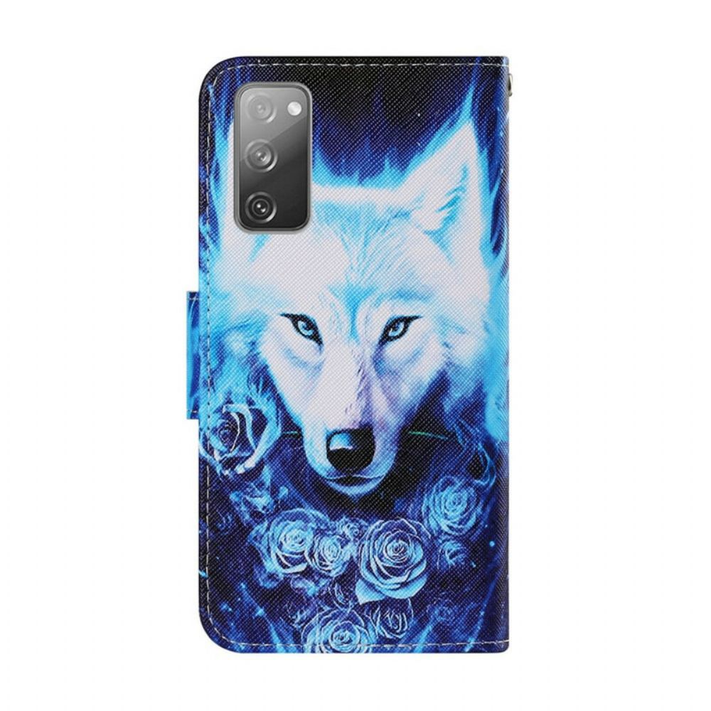 Lederhüllen Für Samsung Galaxy S20 FE Weißer Wolf