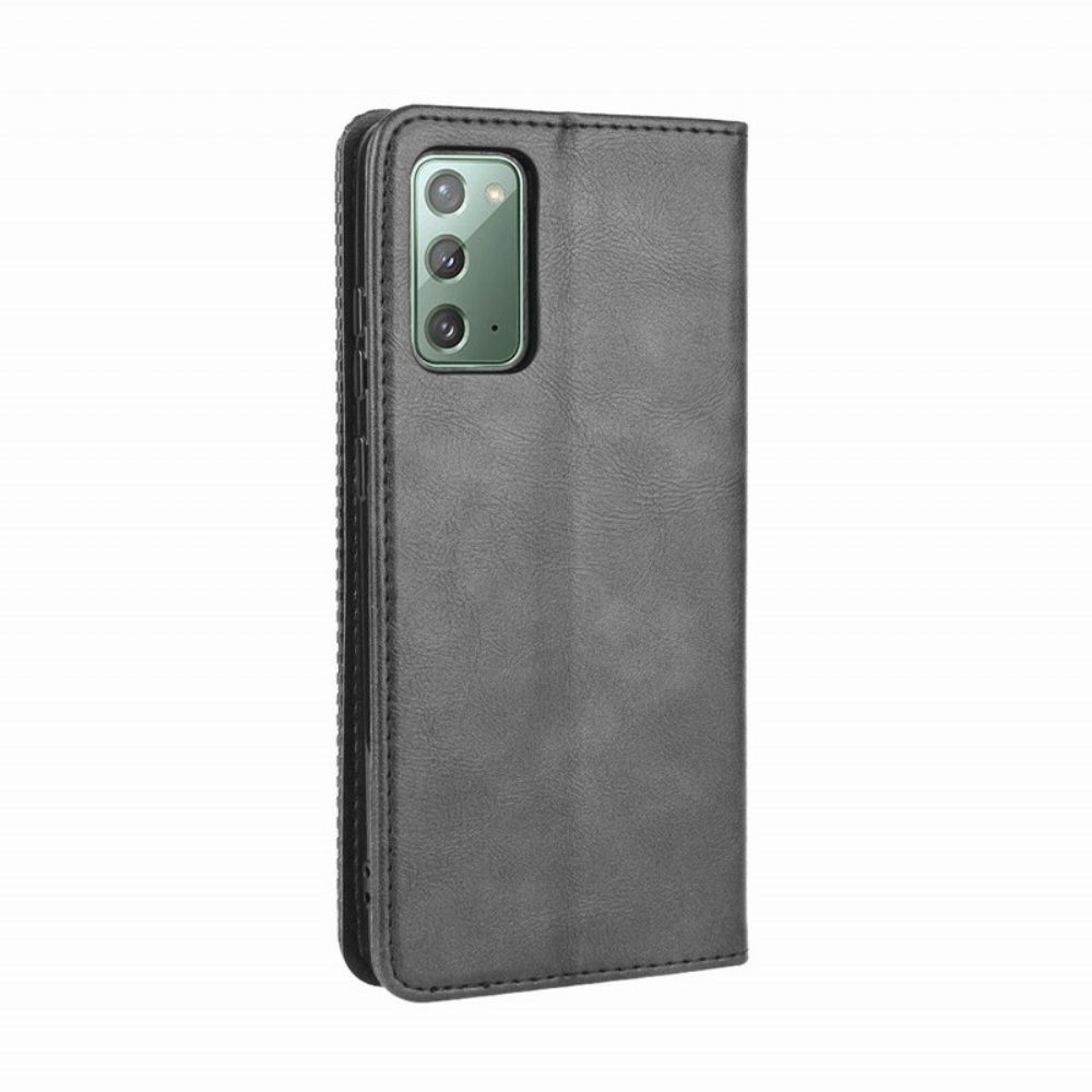 Schutzhülle Für Samsung Galaxy S20 FE Flip Case Stilisierter Vintage-ledereffekt