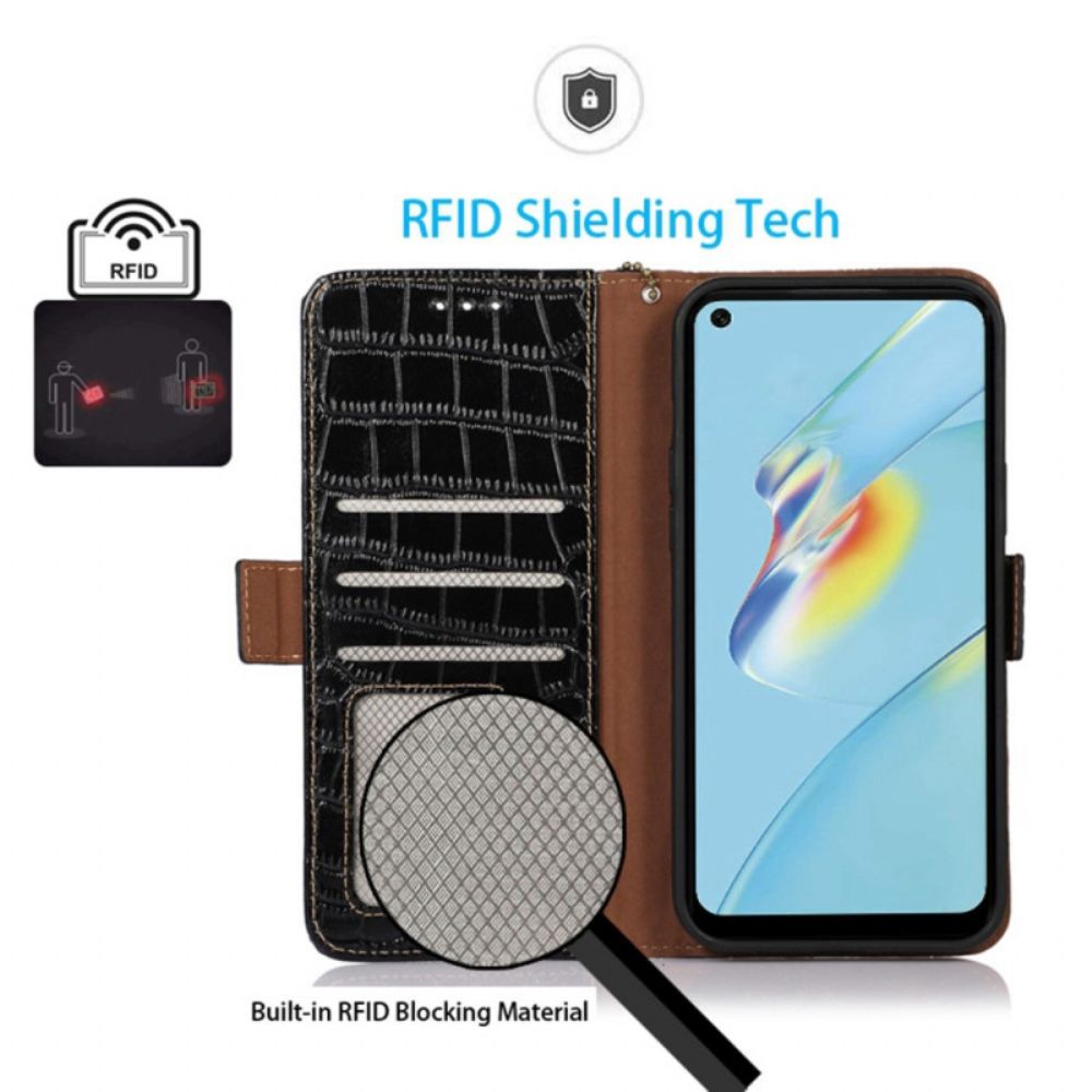 Flip Case Für Oppo Reno 8 Pro Rfid-krokodilstil