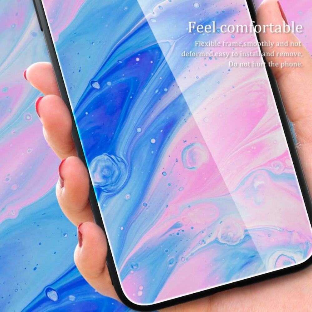 Handyhülle Für Oppo Reno 8 Pro Marmorfarben Gehärtetes Glas