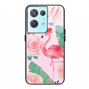 Hülle Für Oppo Reno 8 Pro Gehärtetes Flamingo-glas