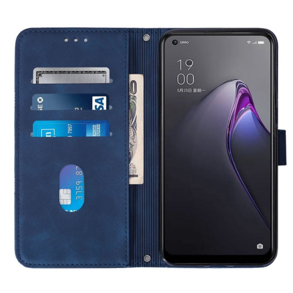 Lederhüllen Für Oppo Reno 8 Pro Dreiecke Mit Schulterriemen