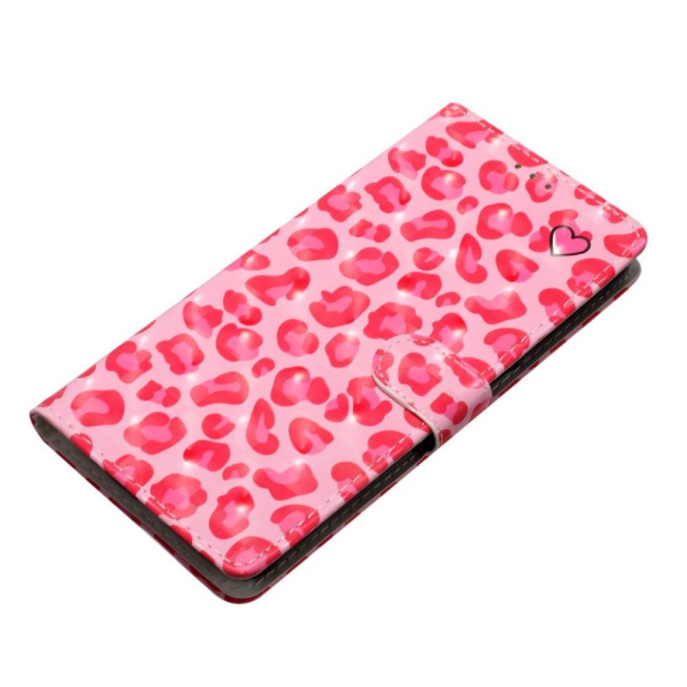 Lederhüllen Oppo A98 5g Handyhülle 3d-rosa-leopard Mit Riemen