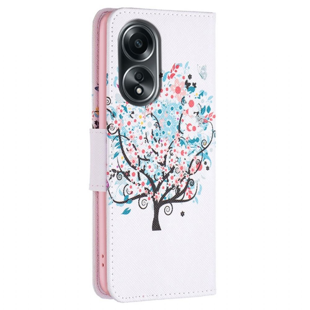 Lederhüllen Oppo A98 5g Handyhülle Blühender Baum