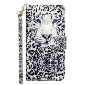 Lederhüllen Oppo A98 5g Handyhülle Leopardenriemen