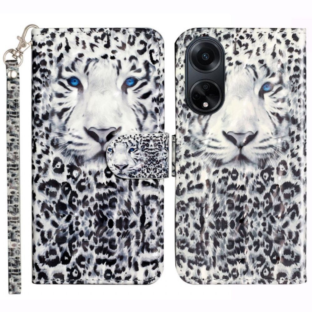 Lederhüllen Oppo A98 5g Handyhülle Leopardenriemen