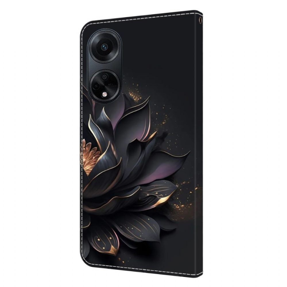 Lederhüllen Oppo A98 5g Handyhülle Lila Lotus