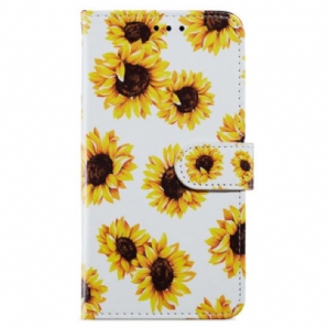 Lederhüllen Oppo A98 5g Handyhülle Riemen-sonnenblumen