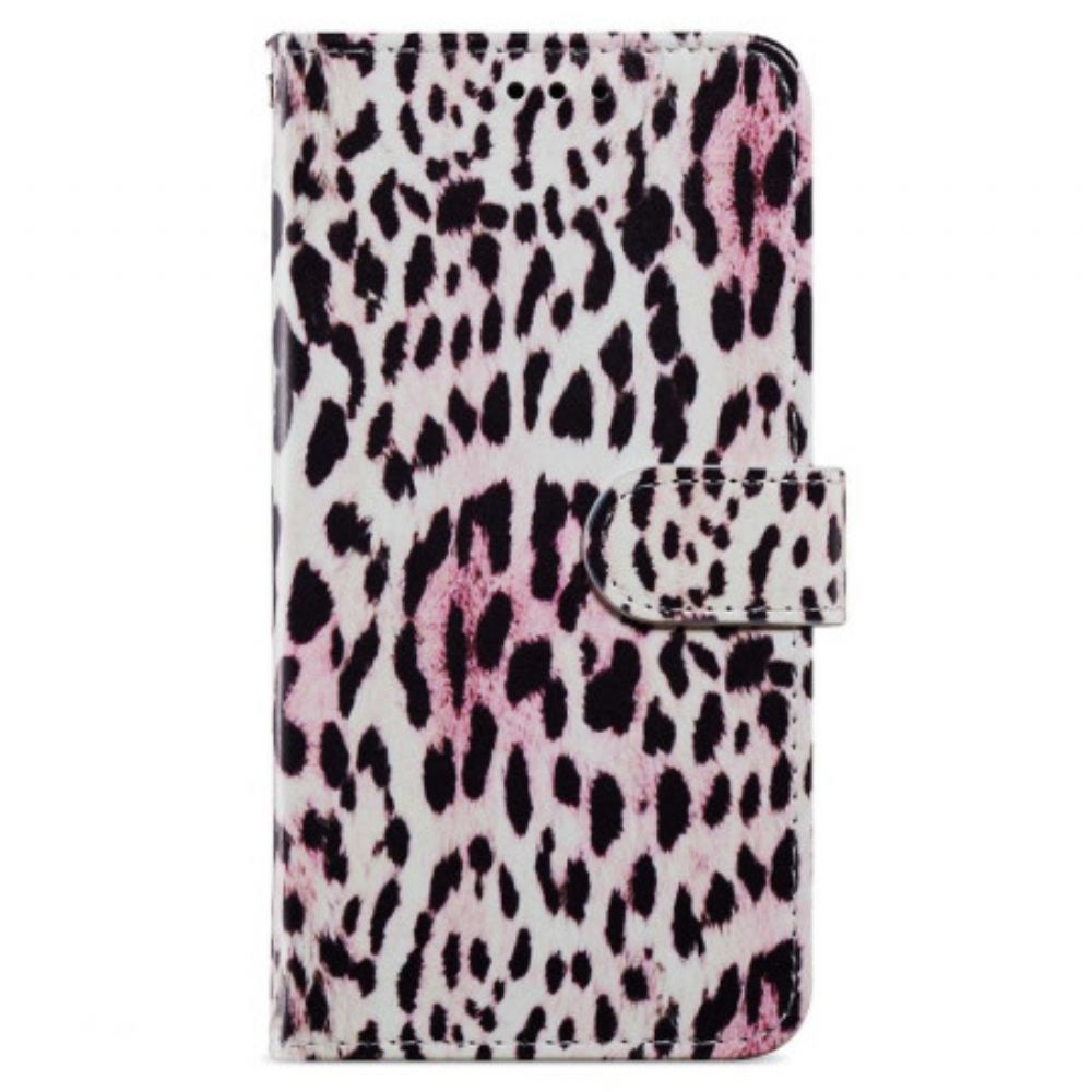 Lederhüllen Oppo A98 5g Leopardenmuster Mit Riemen