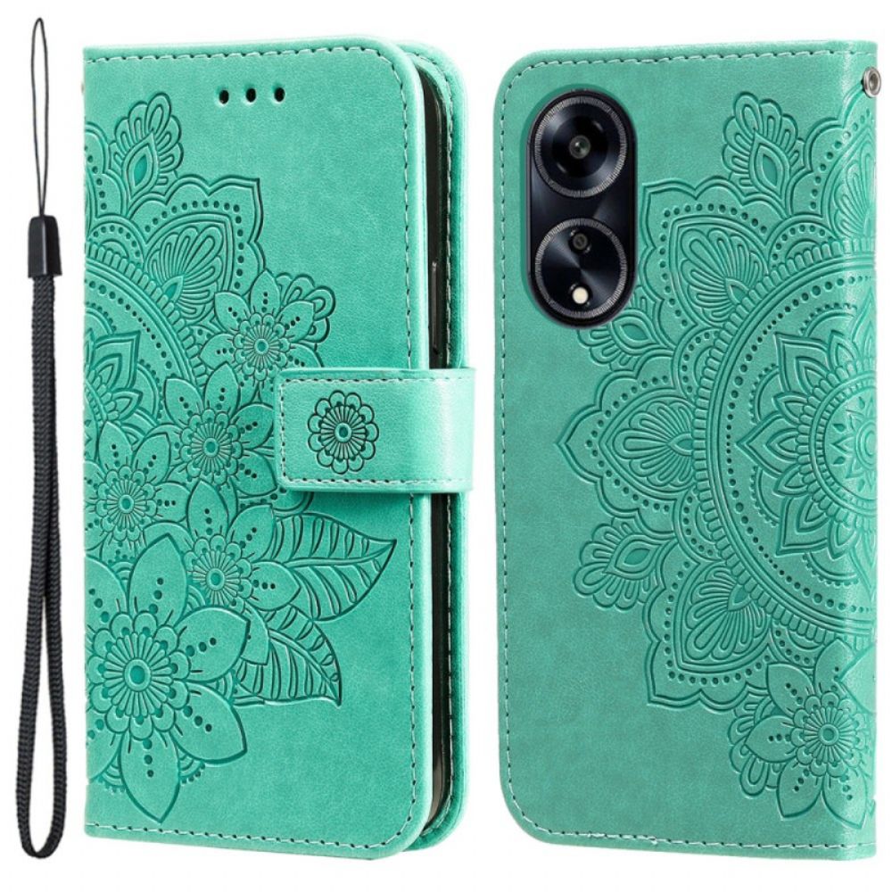 Lederhüllen Oppo A98 5g Mandala-druck Mit Riemen