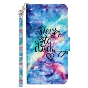 Lederhüllen Oppo A98 5g Never Stop Dreaming With Strap