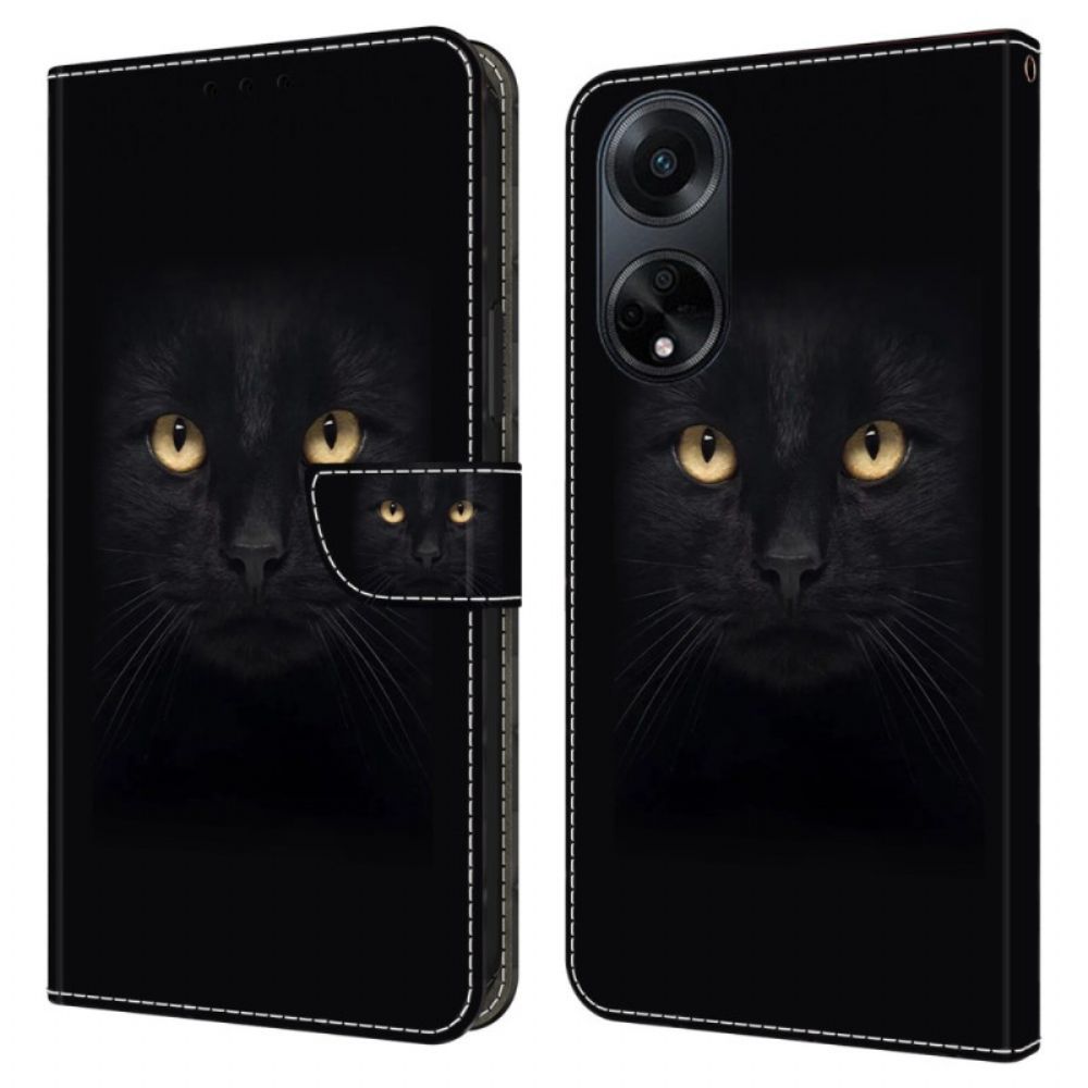 Lederhüllen Oppo A98 5g Schwarze Katze