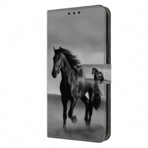 Lederhüllen Oppo A98 5g Schwarzes Pferd