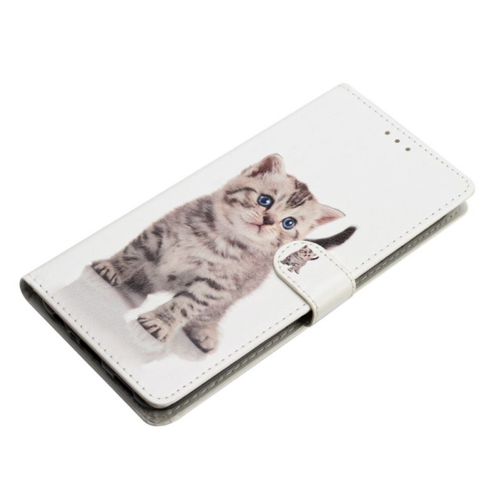 Lederhüllen Oppo A98 5g Süße Katze Mit Riemen