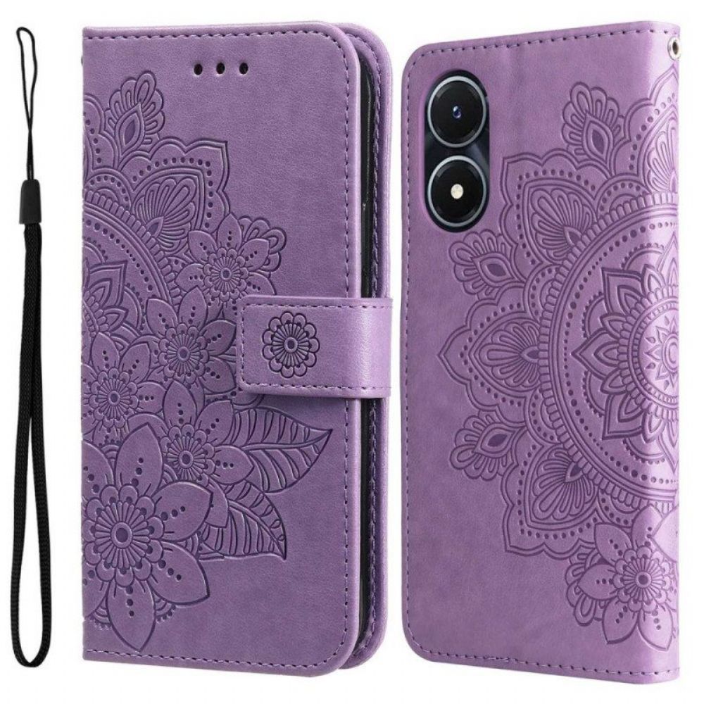 Flip Case Für Vivo Y16 Mit Kordel Riemchen-mandala