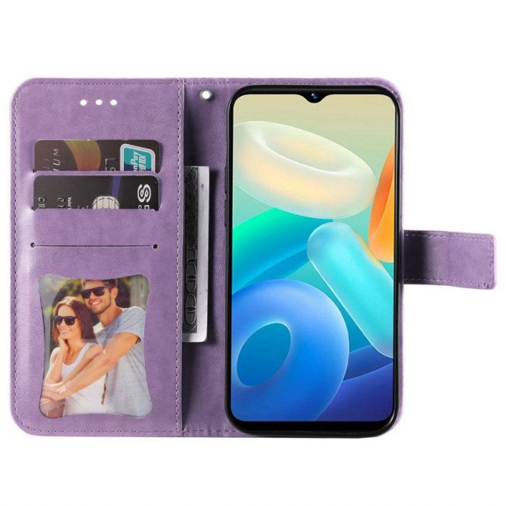 Flip Case Für Vivo Y16 Mit Kordel Riemchen-mandala