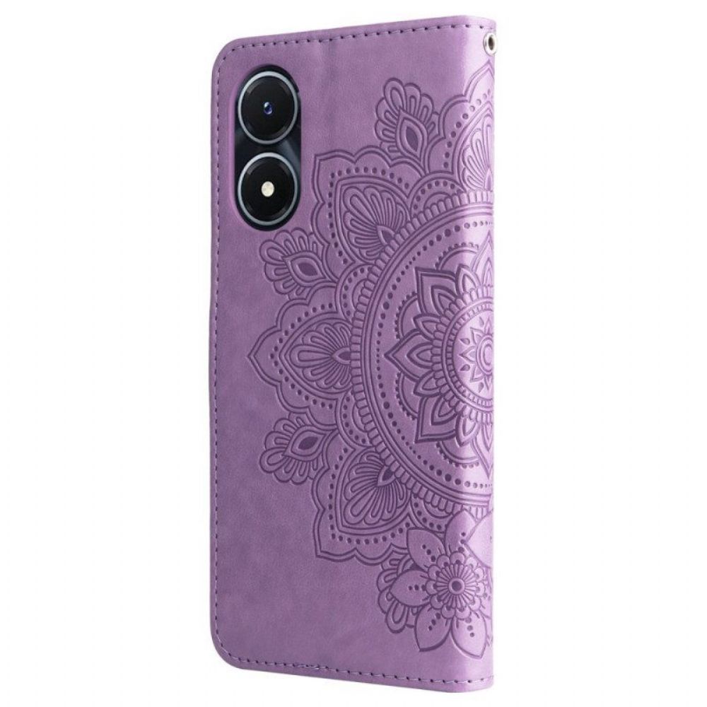 Flip Case Für Vivo Y16 Mit Kordel Riemchen-mandala