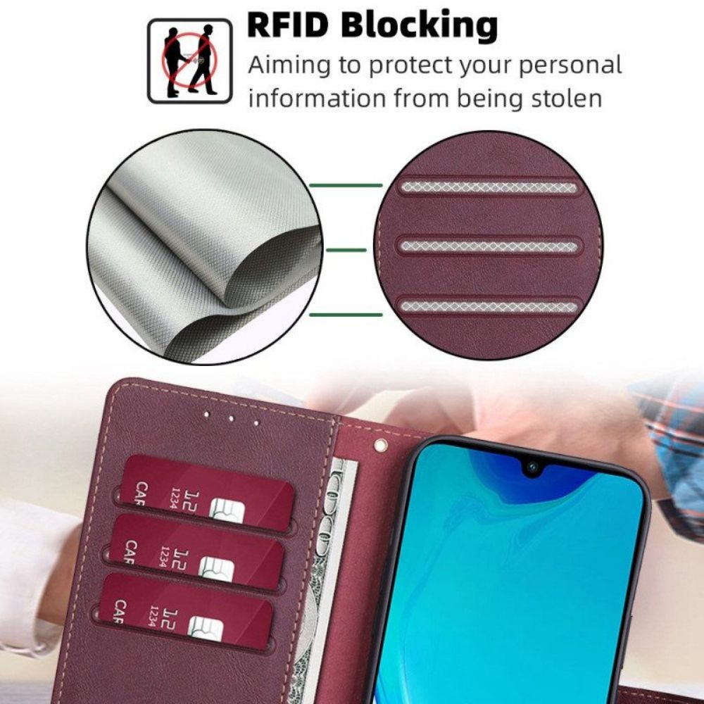 Lederhüllen Für Vivo Y16 Klassisches Rfid