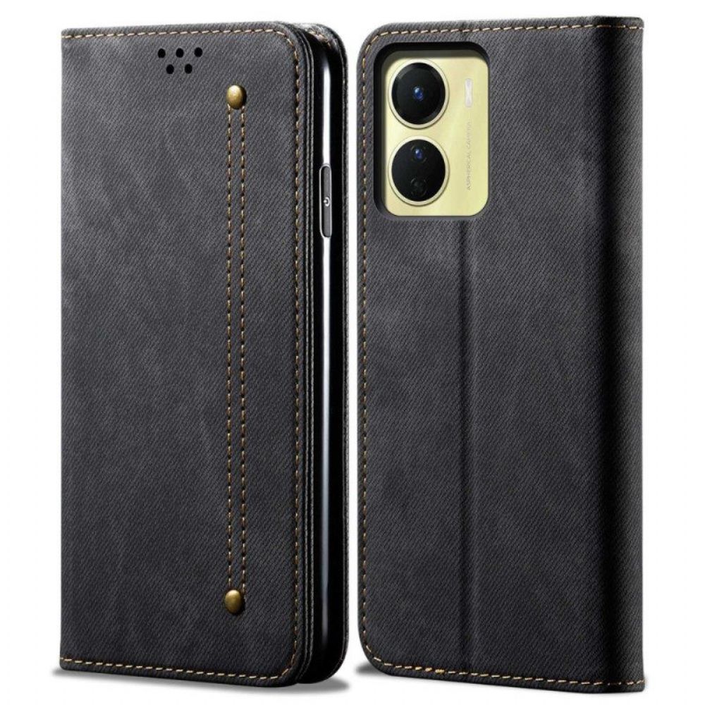 Schutzhülle Für Vivo Y16 Flip Case Denim-stoff