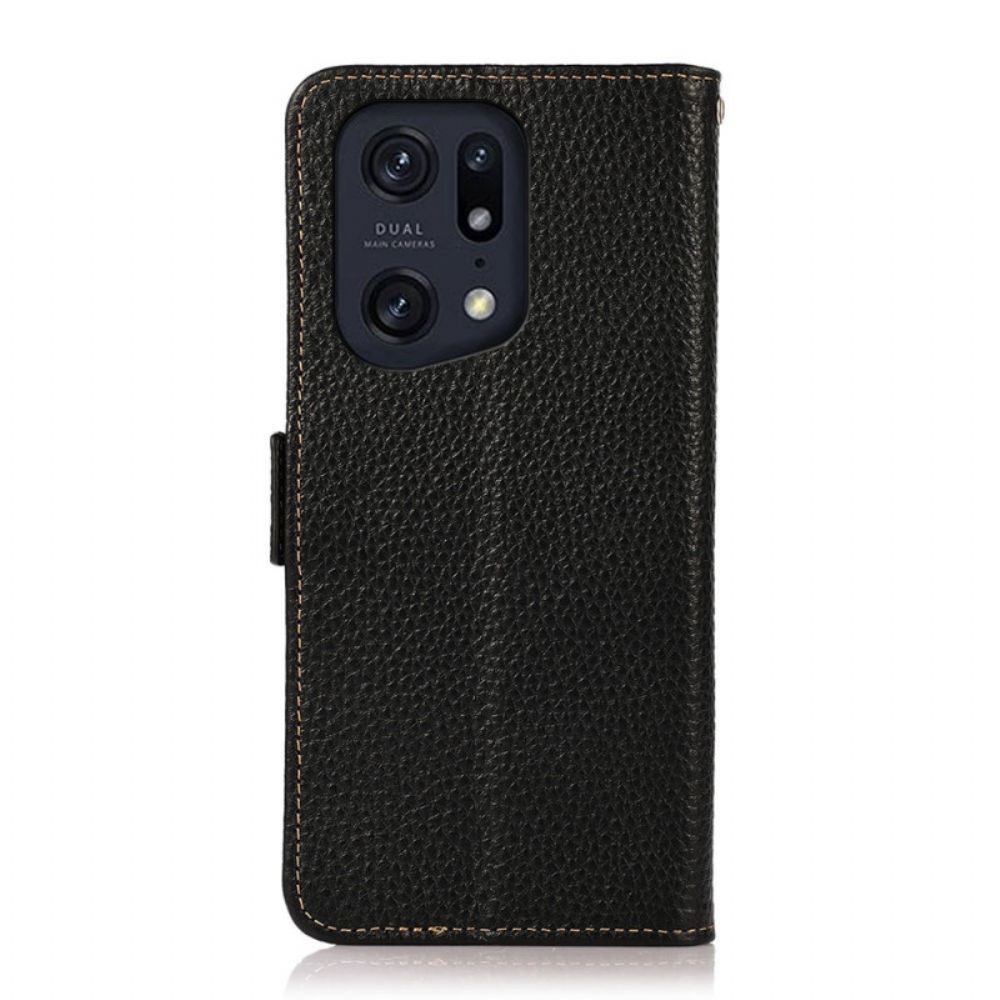 Flip Case Für Oppo Find X5 Pro Litschi-leder Khazneh Rfid