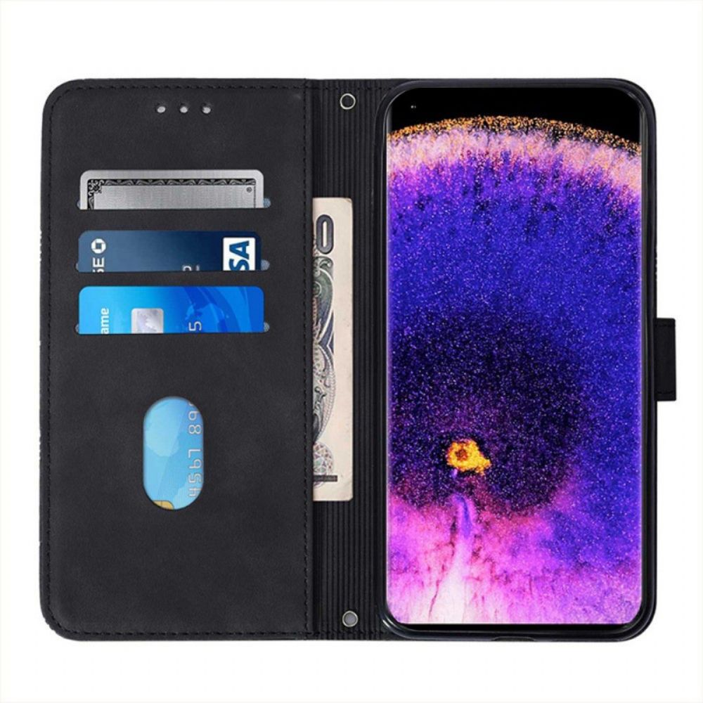 Lederhüllen Für Oppo Find X5 Pro Dreiecke Mit Schulterriemen