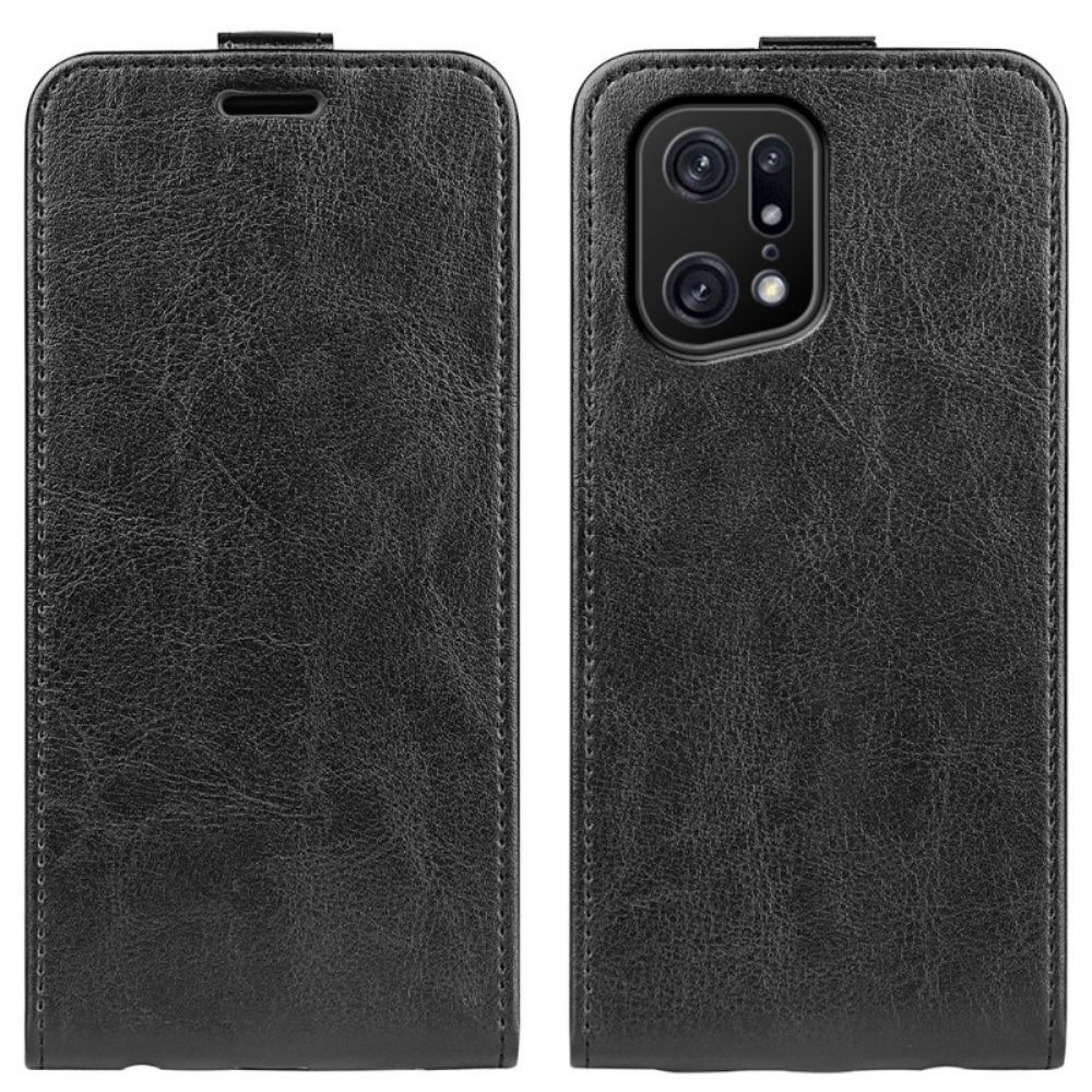 Lederhüllen Für Oppo Find X5 Pro Flip Case Vertikale Klappe