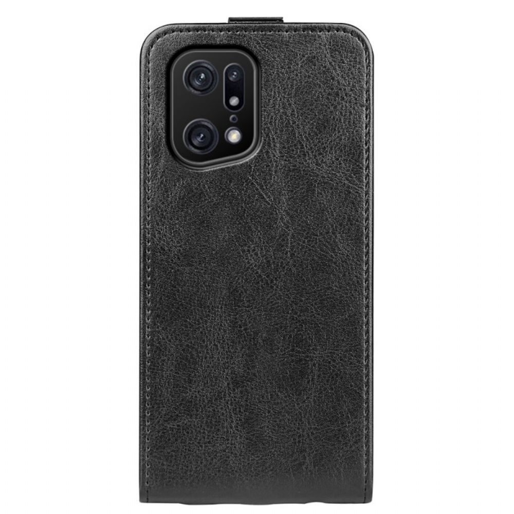 Lederhüllen Für Oppo Find X5 Pro Flip Case Vertikale Klappe