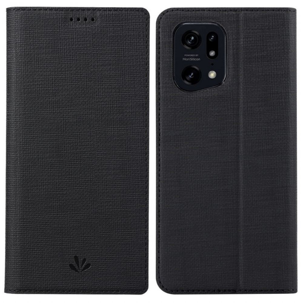 Lederhüllen Für Oppo Find X5 Pro Vili Stoffstruktur