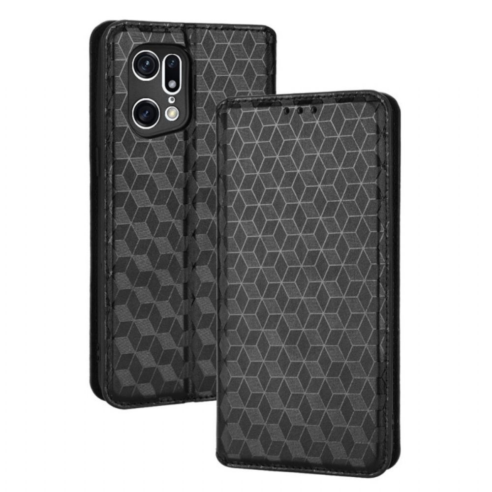 Schutzhülle Für Oppo Find X5 Pro Flip Case 3d-diamant-leder-effekt